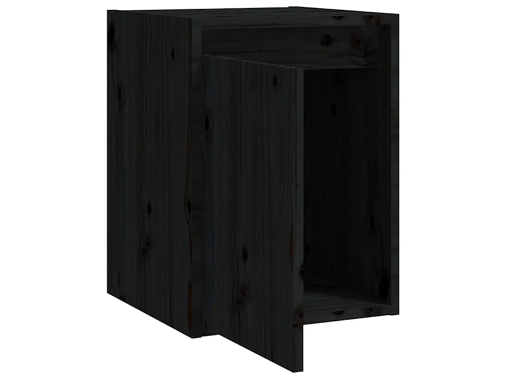Armários de parede 2 pcs 30x30x40 cm pinho maciço preto
