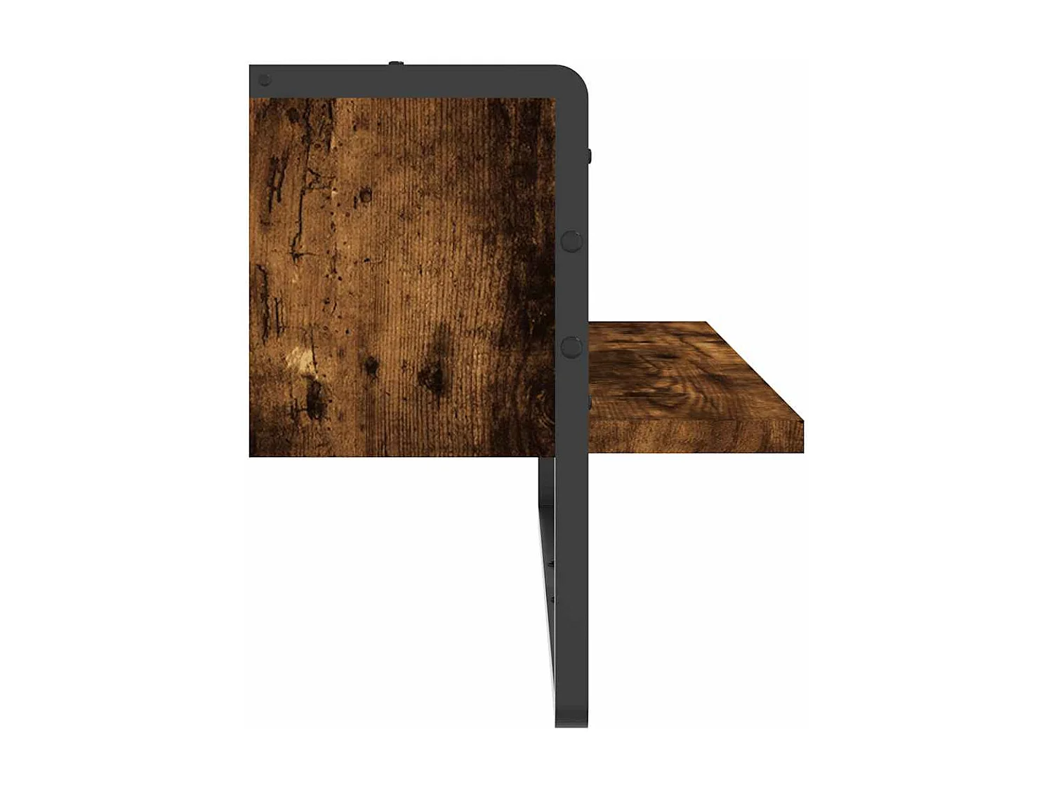 Wandschap met stang 65x25x30 cm gerookt eikenkleurig