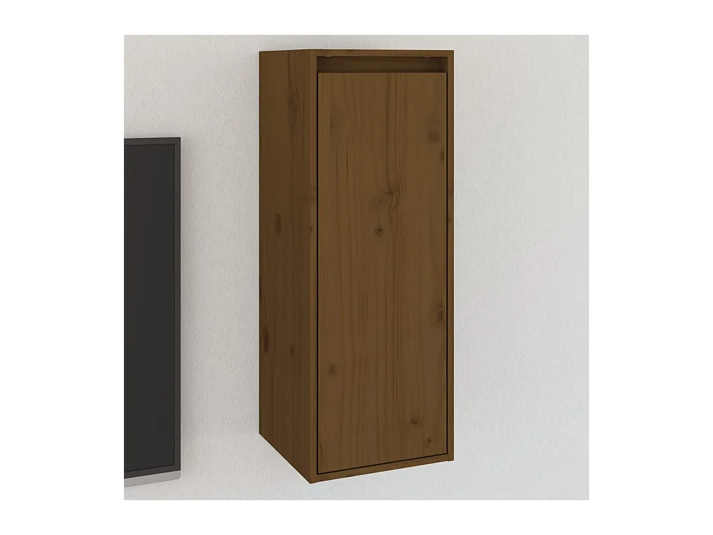 Wandkast 30x30x80 cm massief grenenhout honingbruin