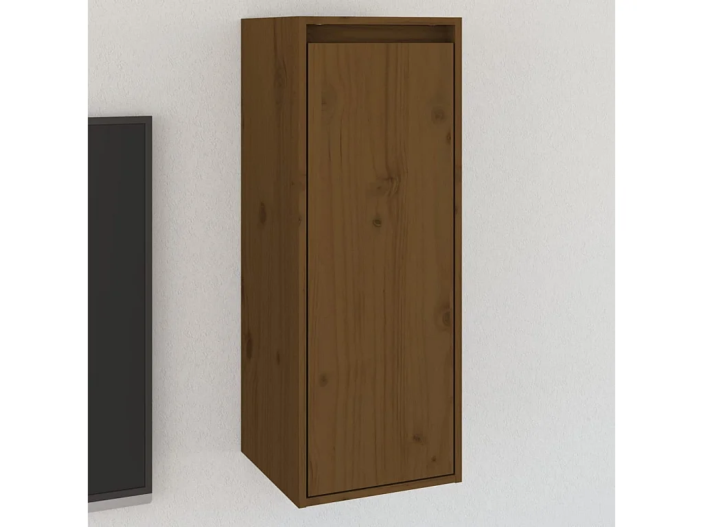 Wandschrank Honigbraun 30x30x80 cm Massivholz Kiefer