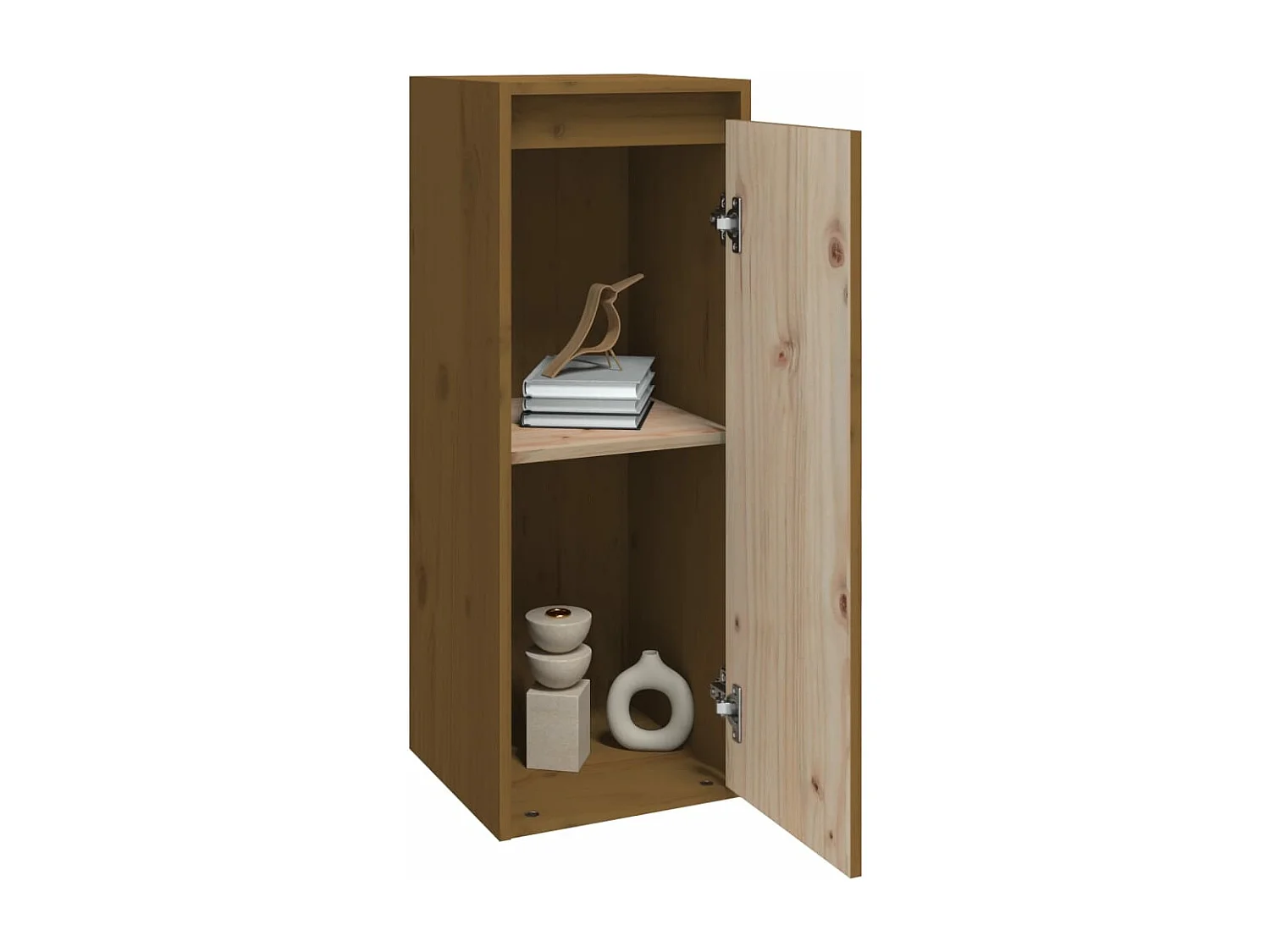 Wandschrank Honigbraun 30x30x80 cm Massivholz Kiefer