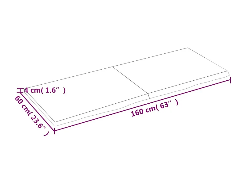 Wandregal Hellbraun 160x60x(2-4) cm Massivholz Eiche Behandelt
