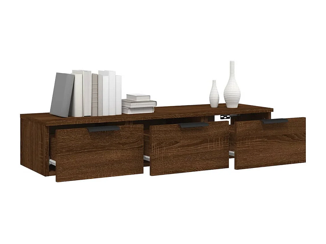 Armadietto a Muro Rovere Marrone 102x30x20 in Legno Multistrato