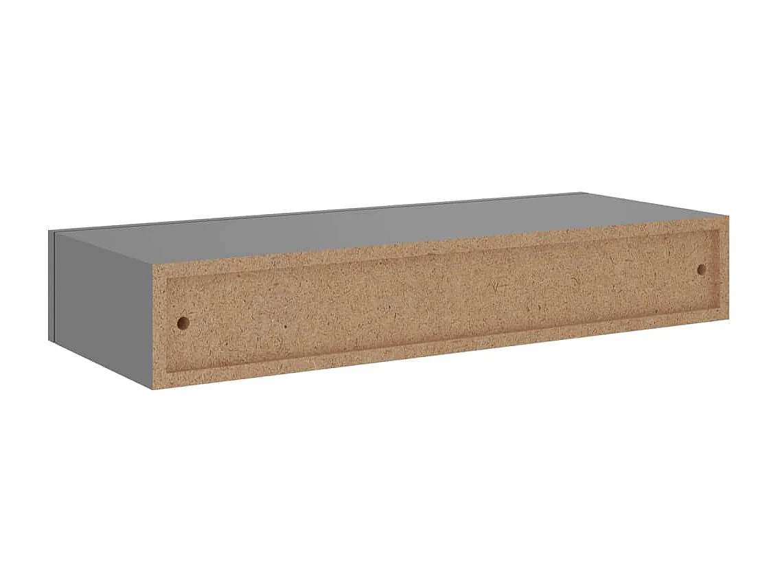 Étagères à tiroirs murales 2 pcs gris 60x23,5x10 cm MDF