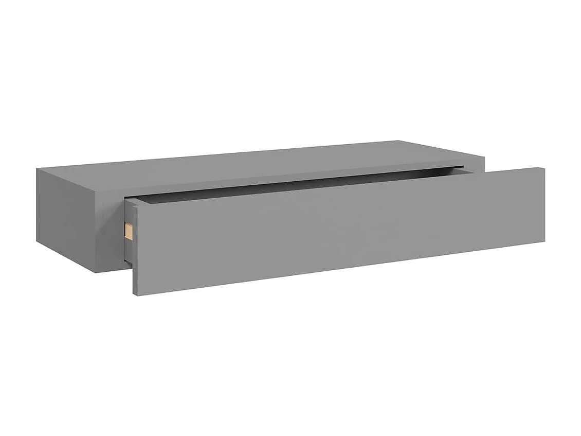 Étagères à tiroirs murales 2 pcs gris 60x23,5x10 cm MDF
