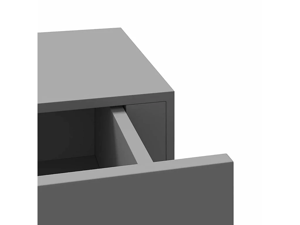 Wandregale mit Schubladen 2 Stk. Grau 60x23,5x10 cm MDF