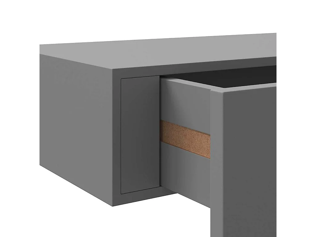 Wandregale mit Schubladen 2 Stk. Grau 60x23,5x10 cm MDF