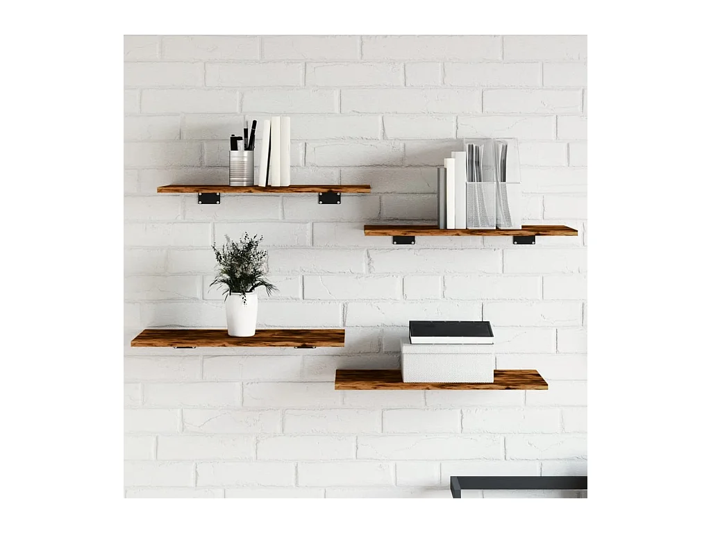 Étagères murales 4 pcs chêne fumé 60x30x1,5cm bois d'ingénierie