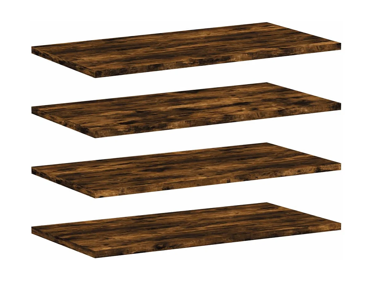 Mensole Parete 4pz Rovere Fumo 60x30x1,5 cm Legno Multistrato
