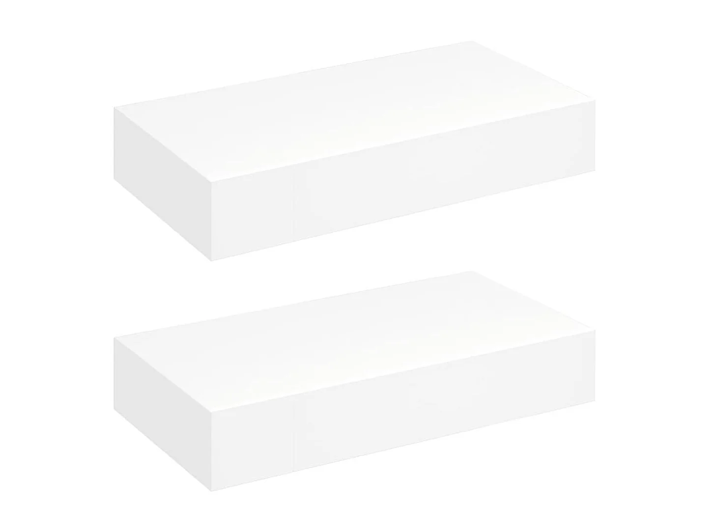 Estantes de pared flotantes con cajones 2 uds blanco 48 cm