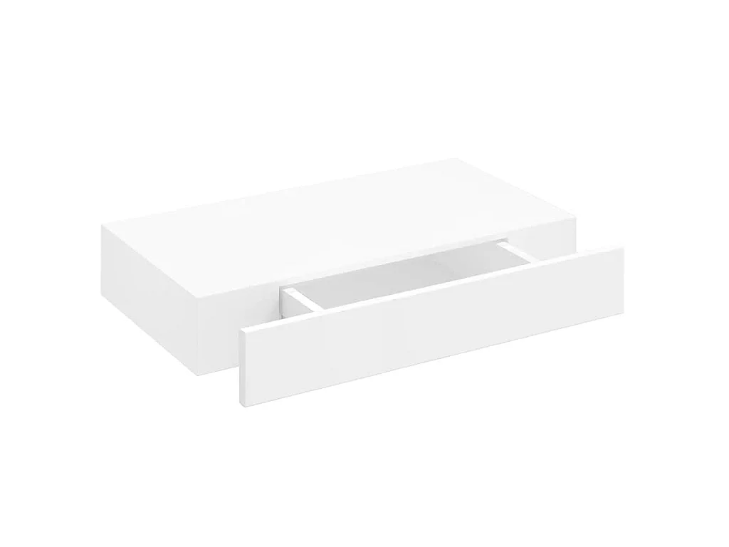 Étagères murales avec tiroirs 2 pcs Blanc 48 cm