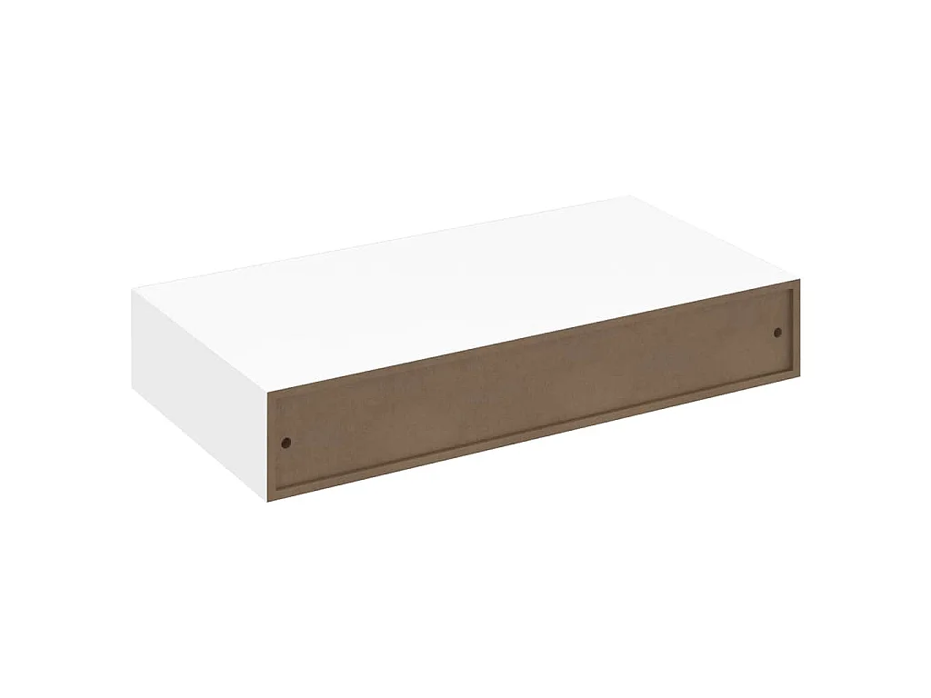 Étagères murales avec tiroirs 2 pcs Blanc 48 cm