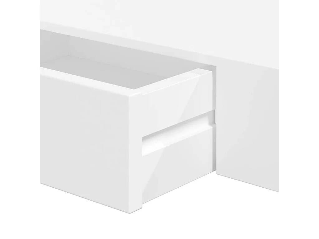 Étagères murales avec tiroirs 2 pcs Blanc 48 cm