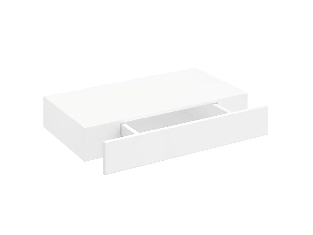 Prateleiras de parede suspensas com gavetas 2 pcs branco 48 cm