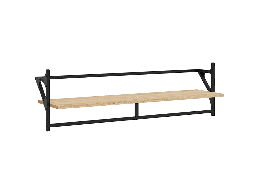Ensemble d'étagères murales avec barres 6 pcs chêne sonoma