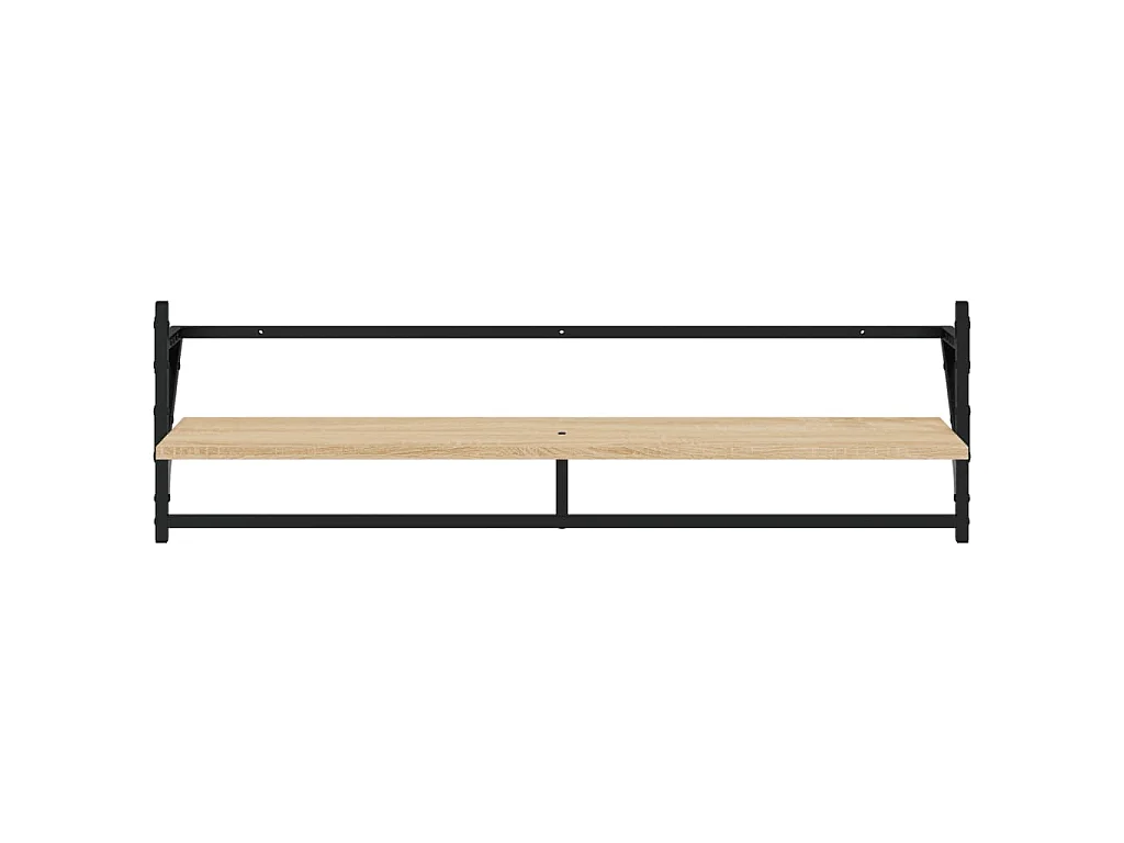 Ensemble d'étagères murales avec barres 6 pcs chêne sonoma