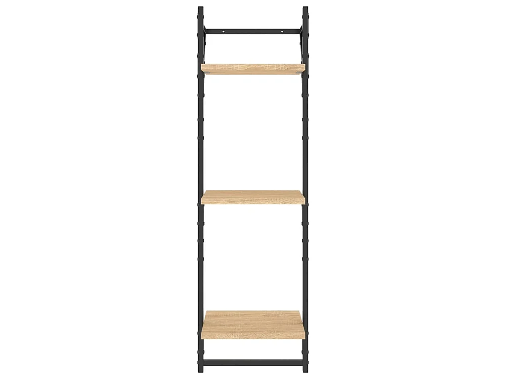 Ensemble d'étagères murales avec barres 6 pcs chêne sonoma