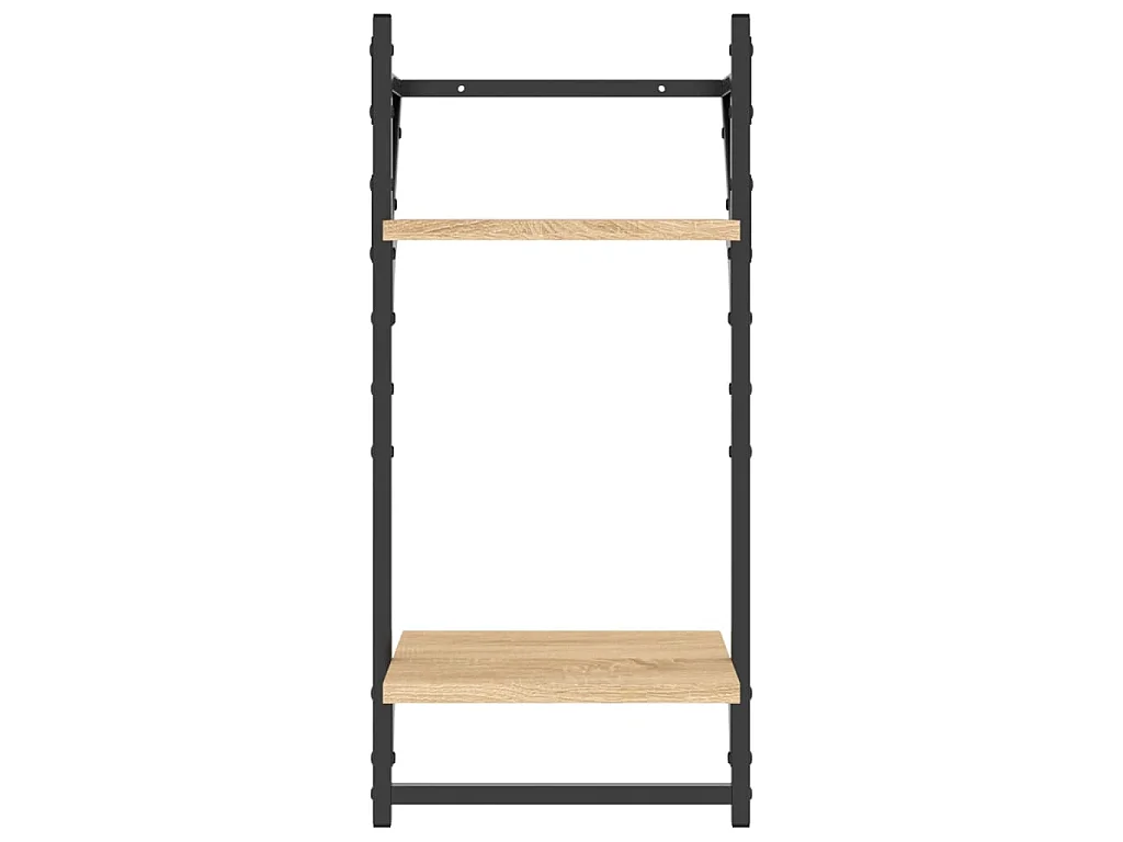 Ensemble d'étagères murales avec barres 6 pcs chêne sonoma