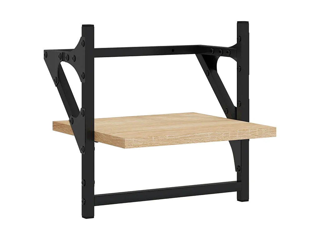 Ensemble d'étagères murales avec barres 6 pcs chêne sonoma