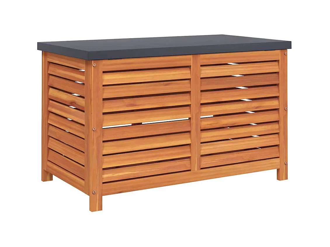 Caja de almacenaje de jardín madera maciza eucalipto 90x48x55cm