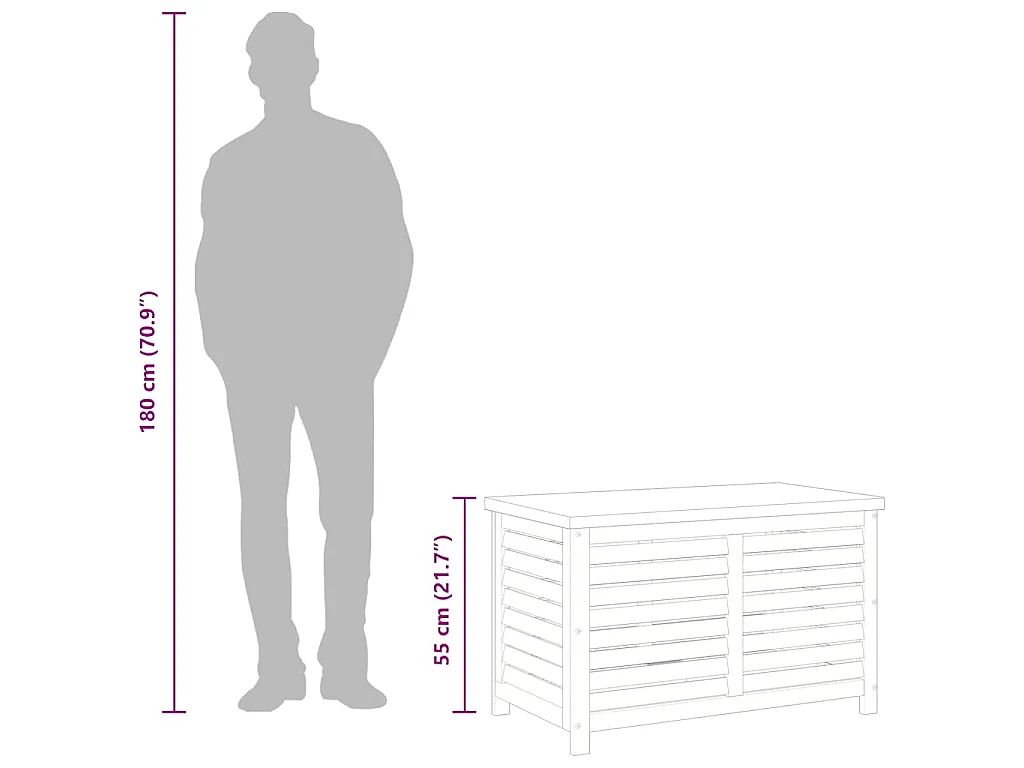 Gartenbox 90x48x55 cm Massivholz Eukalyptus