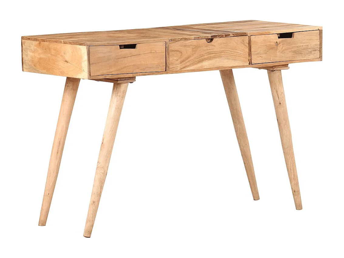 Kaptafel met spiegel 112x45x76 cm massief acaciahout