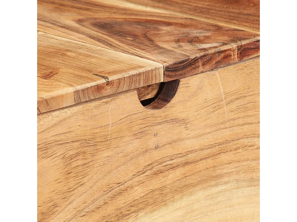 Kaptafel met spiegel 112x45x76 cm massief acaciahout