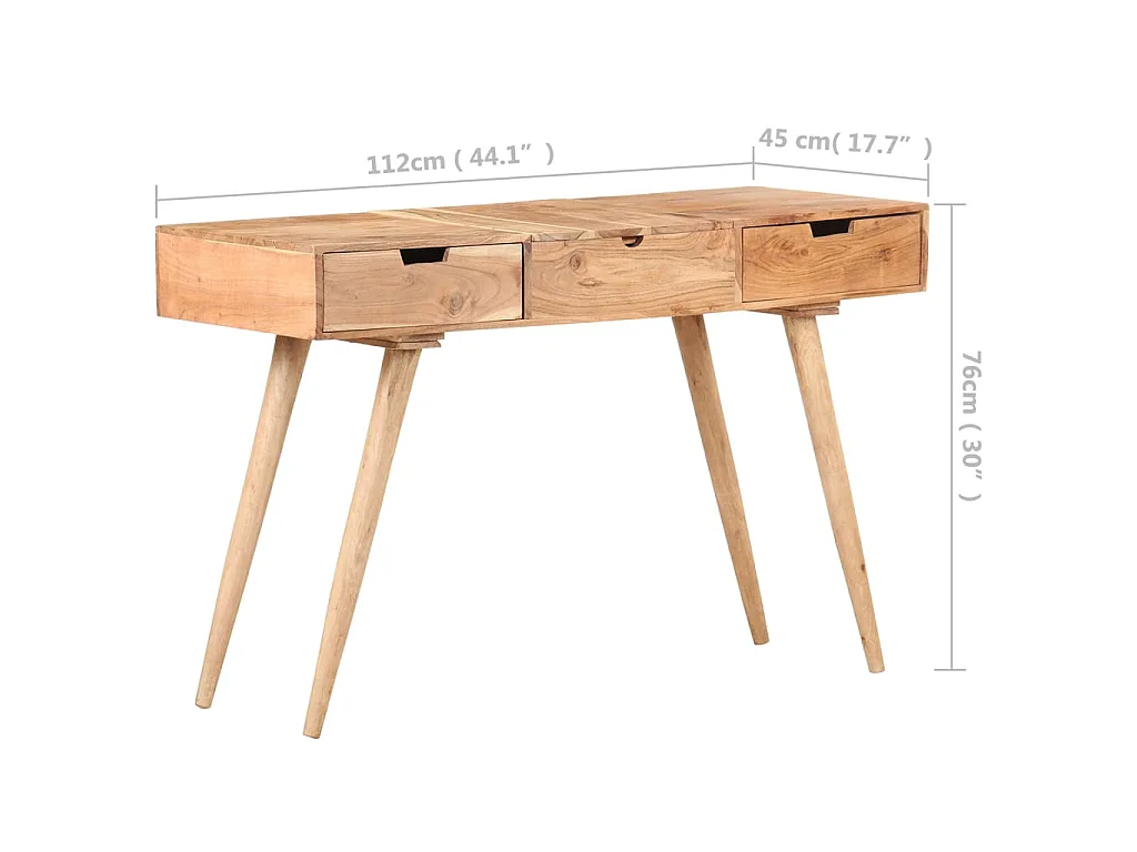 Coiffeuse avec miroir 112x45x76 cm Bois d'acacia massif