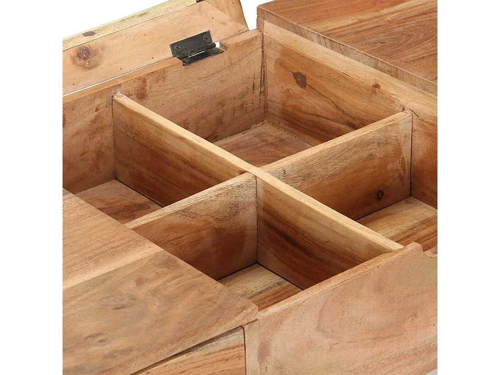 Kaptafel met spiegel 112x45x76 cm massief acaciahout