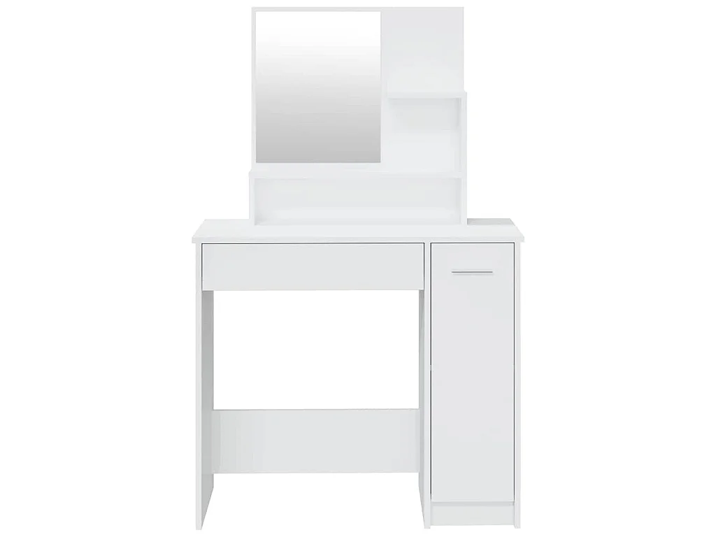 Kaptafel met spiegel 86,5x35x136 cm hoogglans wit