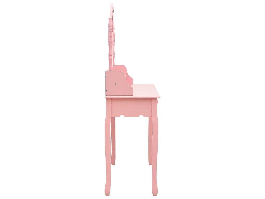 Ensemble de coiffeuse avec tabouret Rose 75x69x140 cm Paulownia