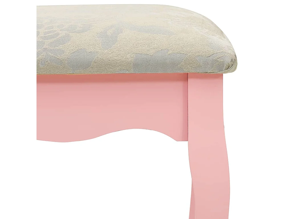 Ensemble de coiffeuse avec tabouret Rose 75x69x140 cm Paulownia