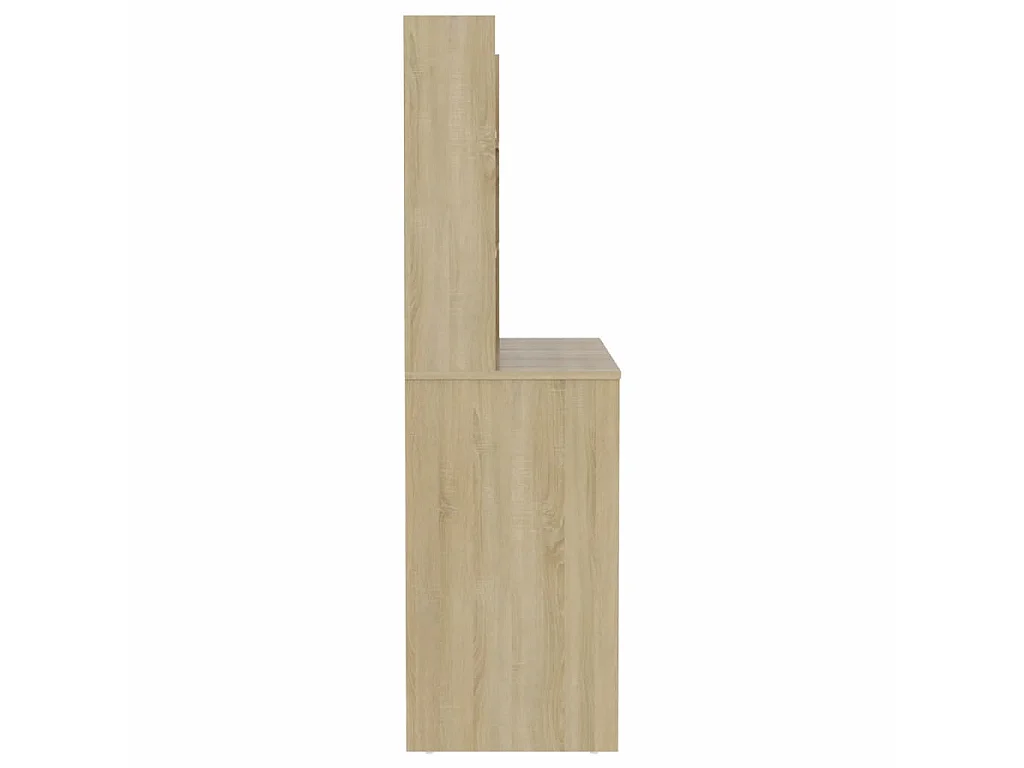 Schminktisch mit LED-Beleuchtung 100x40x135 cm MDF Eiche-Optik