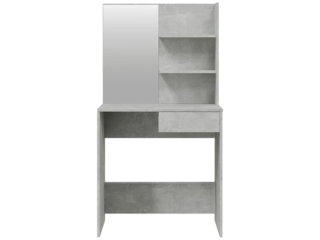 Tocador con espejo color gris hormigón 74,5x40x141 cm