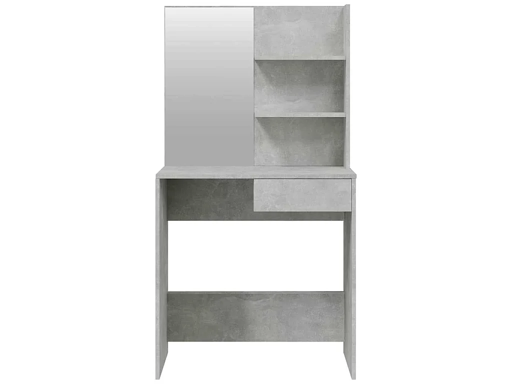 Tocador con espejo color gris hormigón 74,5x40x141 cm