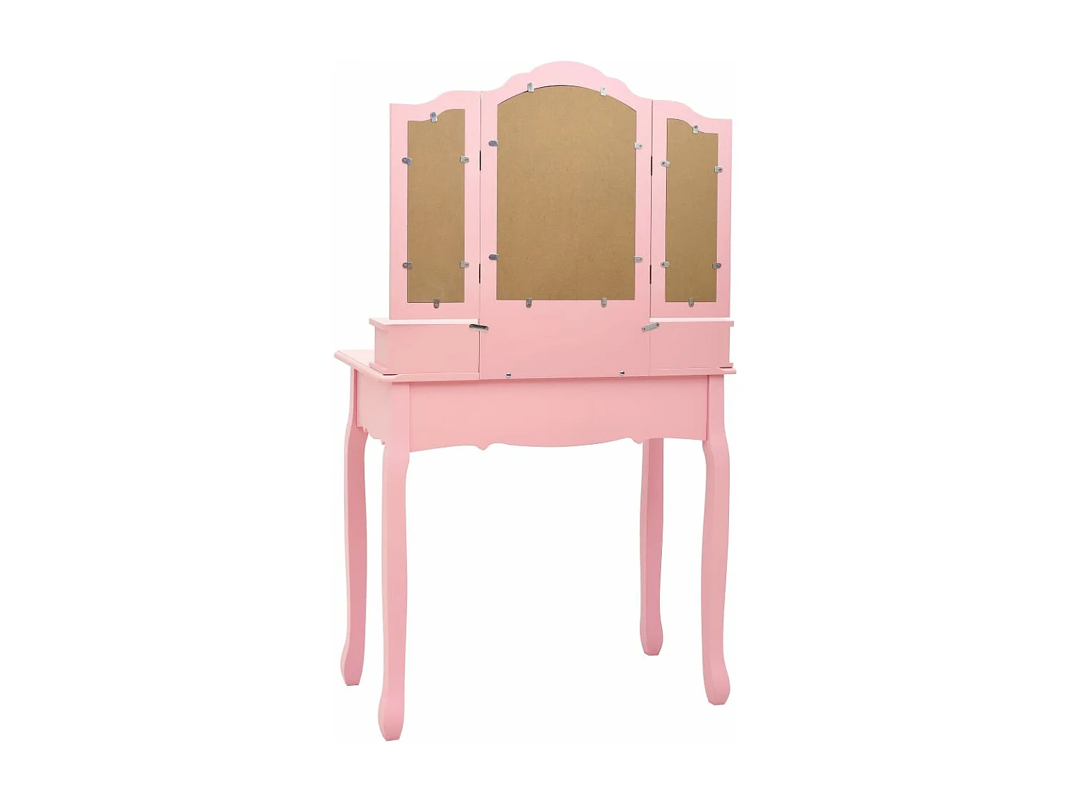 Schminktisch-Set mit Hocker Rosa 80×69×141 cm Paulowniaholz