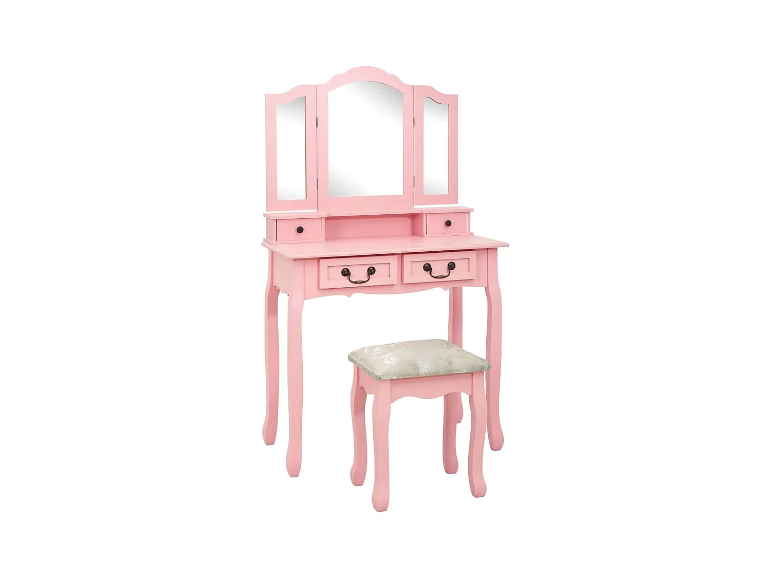 Ensemble de coiffeuse avec tabouret Rose 80x69x141 cm Paulownia