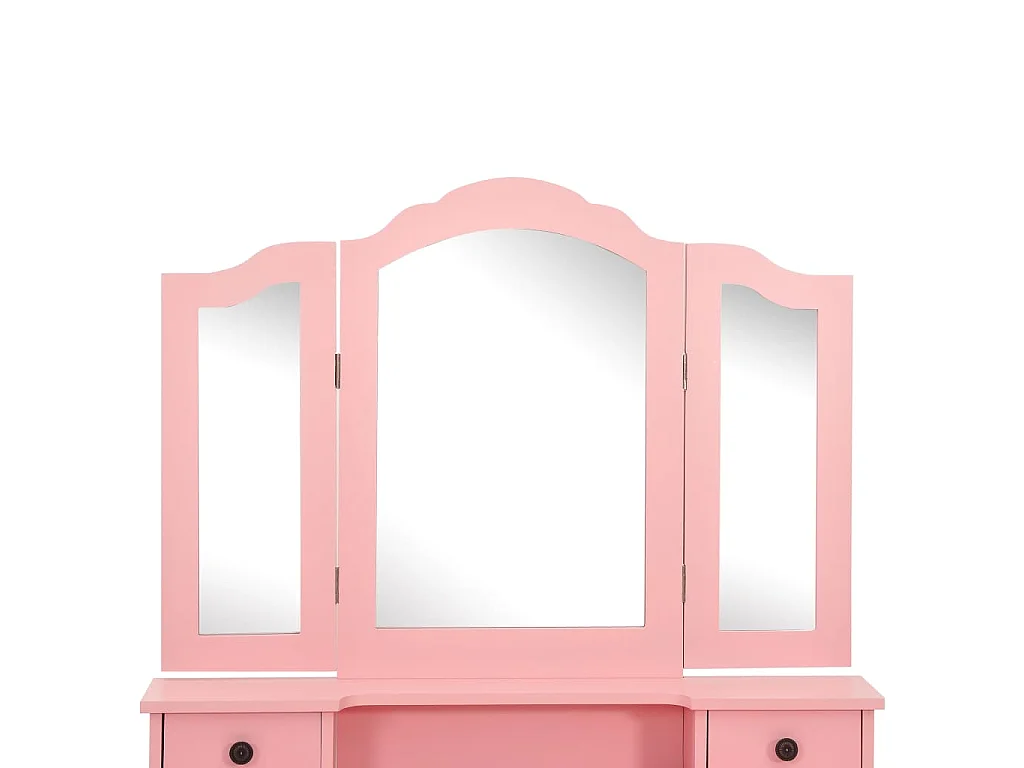 Tavolo da Trucco con Sgabello Rosa 80x69x141 cm Legno Paulownia
