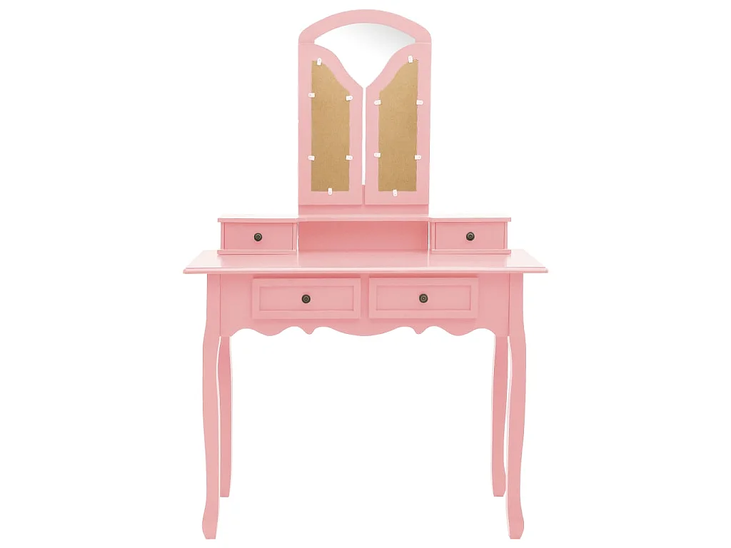 Ensemble de coiffeuse et tabouret Rose 100x40x146 cm Paulownia
