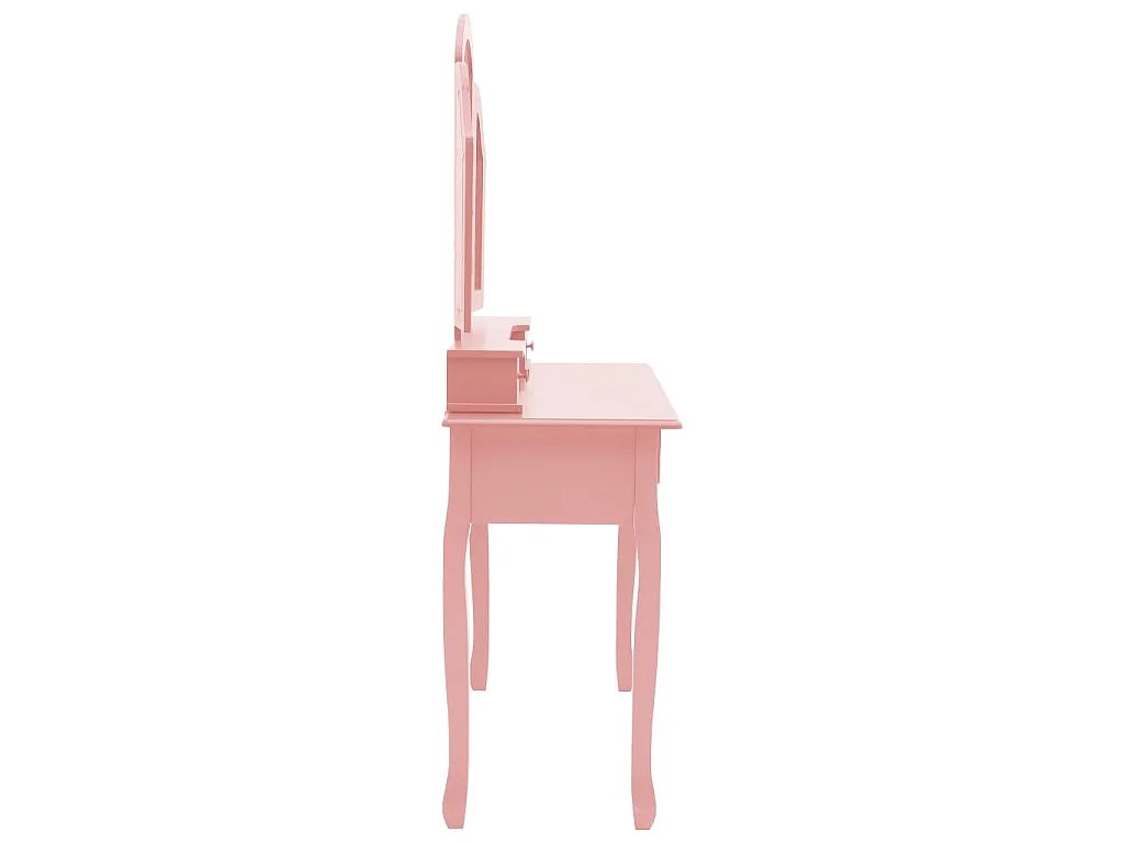 Ensemble de coiffeuse et tabouret Rose 100x40x146 cm Paulownia