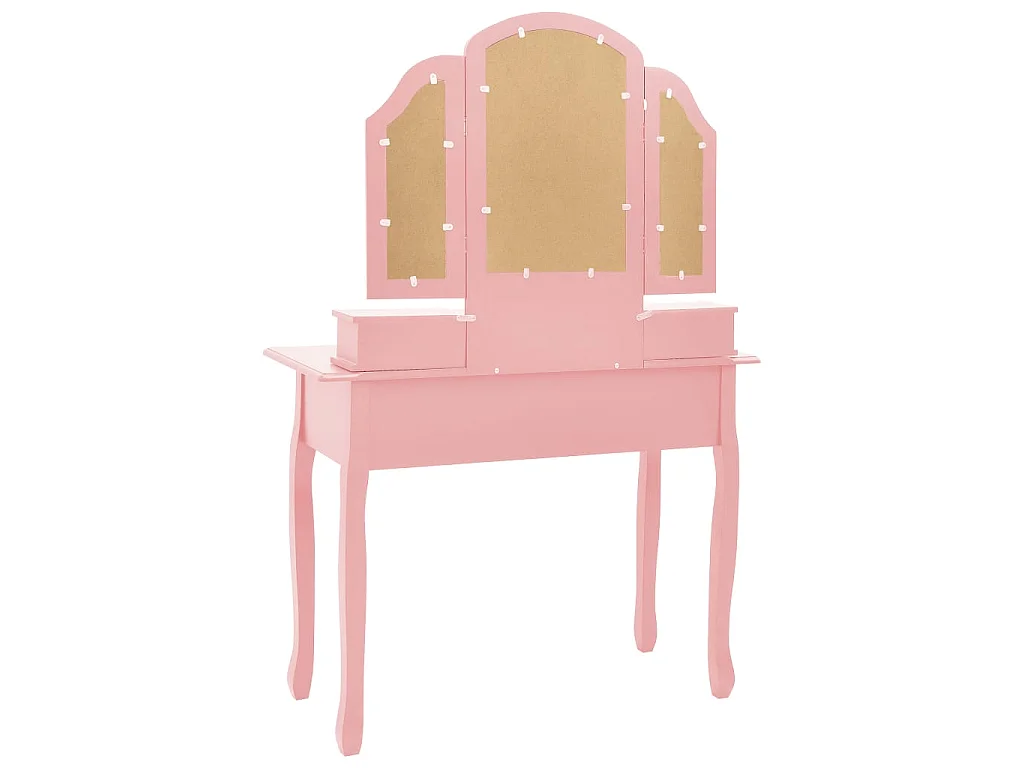 Ensemble de coiffeuse et tabouret Rose 100x40x146 cm Paulownia