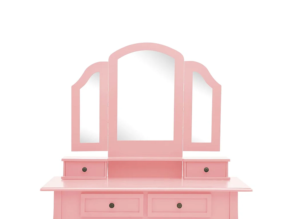 Ensemble de coiffeuse et tabouret Rose 100x40x146 cm Paulownia