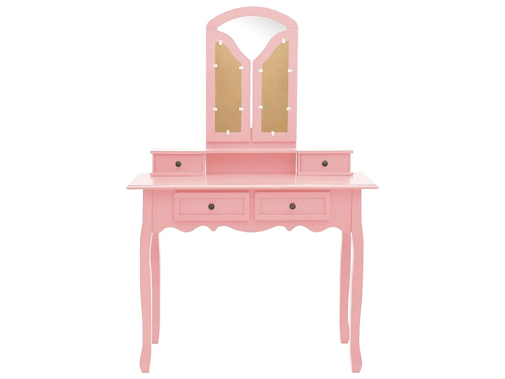 Ensemble de coiffeuse et tabouret Rose 100x40x146 cm Paulownia