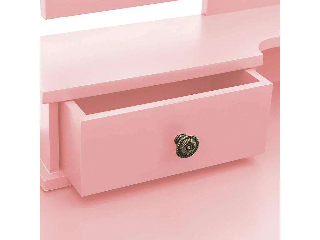Ensemble de coiffeuse et tabouret Rose 100x40x146 cm Paulownia