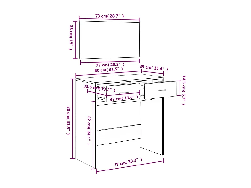 VIDAXL - Mobile Da Bagno Con Specchio Rovere Sonoma 41x38,5x48 Cm - ePRICE