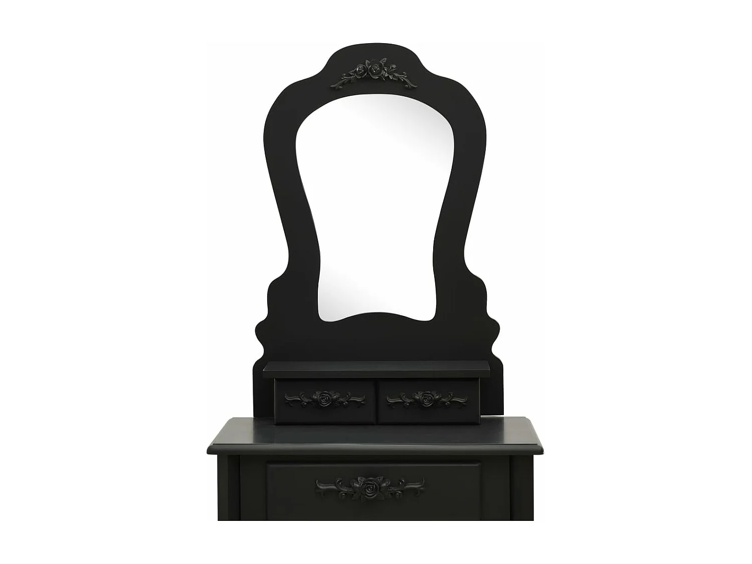 Conj. toucador com banco 50x59x136 cm madeira paulownia preto