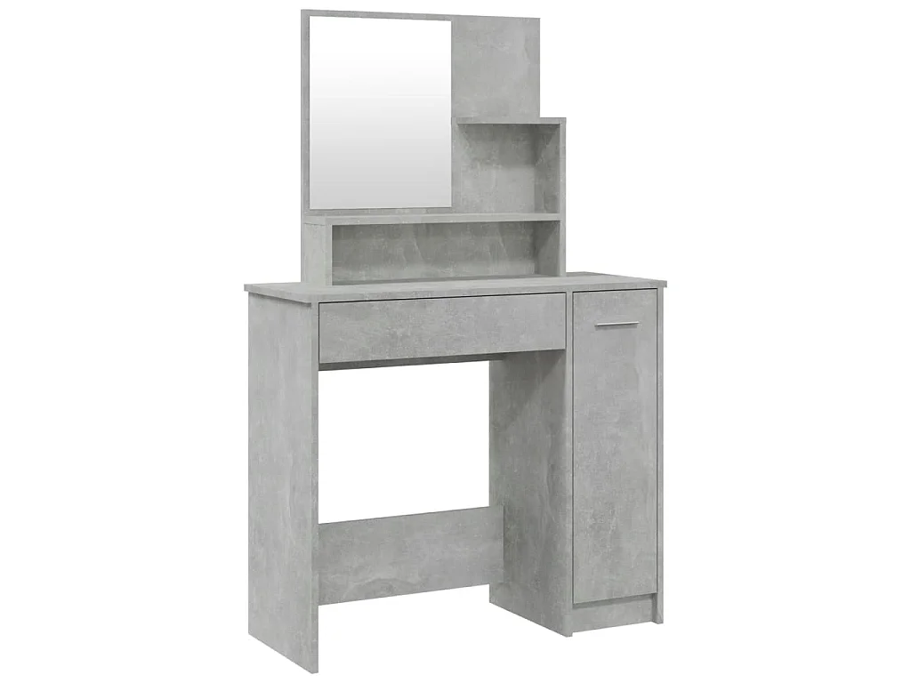 Coiffeuse avec miroir Gris béton 86,5x35x136 cm