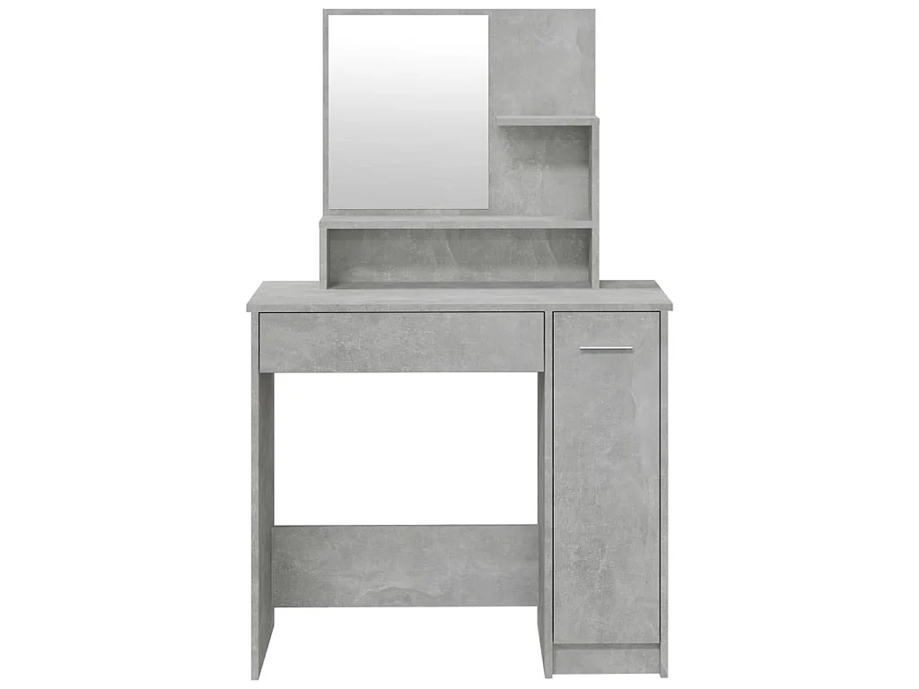 Coiffeuse avec miroir Gris béton 86,5x35x136 cm