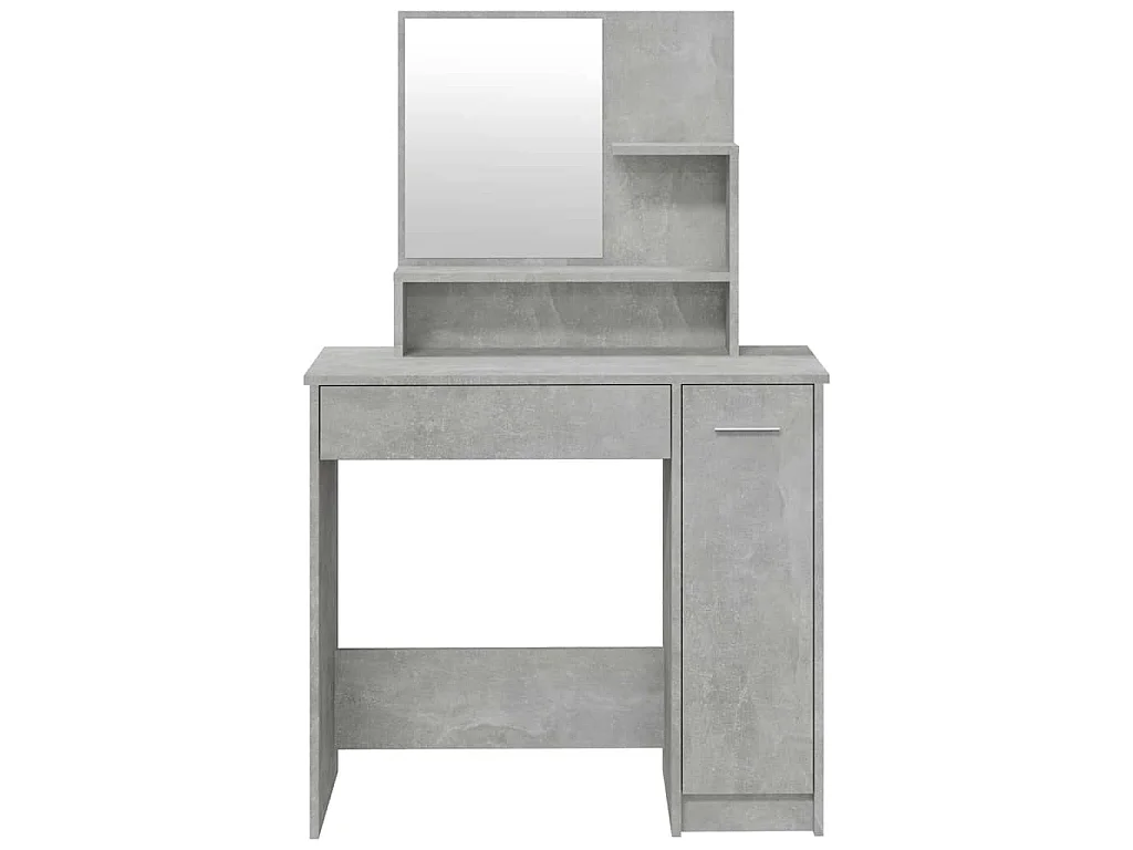 Coiffeuse avec miroir Gris béton 86,5x35x136 cm