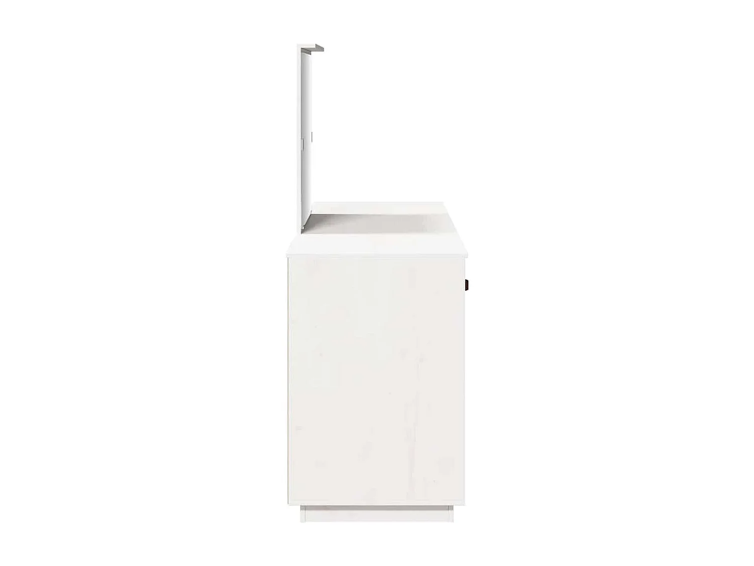 Ensemble de coiffeuse avec miroir Blanc Bois de pin solide